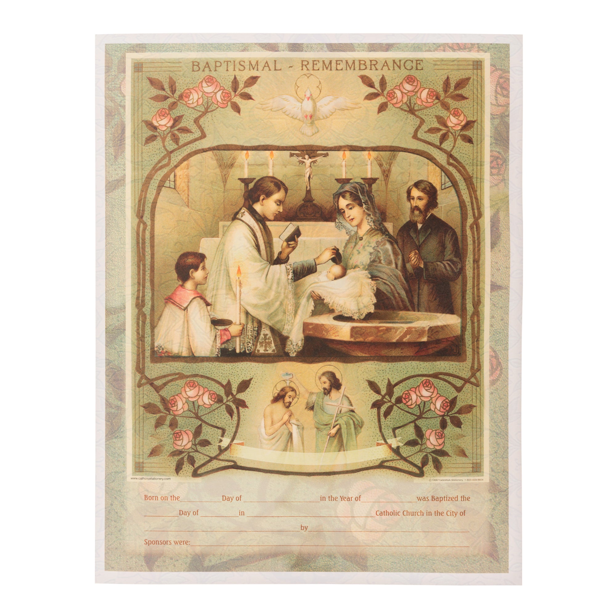 Heirloom Gold Framed Baptism Certificate - 11 x 14