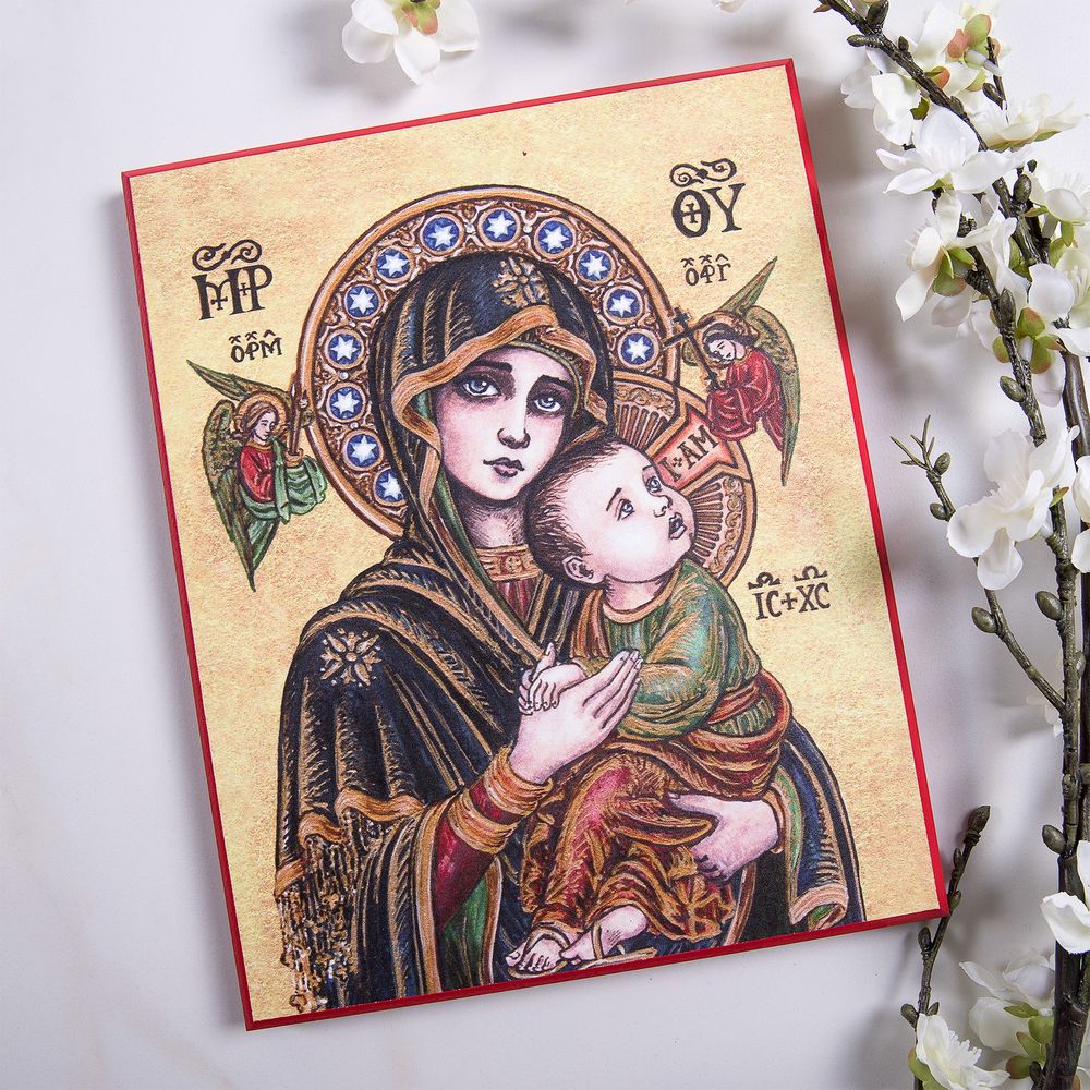 Our Lady of Perpetual Help Modern Icon Plaque - 8" x 10"