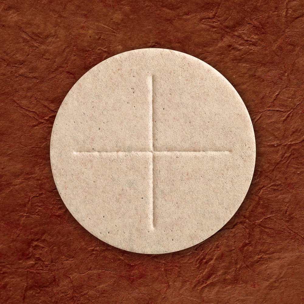 2-3/4" Whole Wheat Communion Hosts with Cross, Box of 50