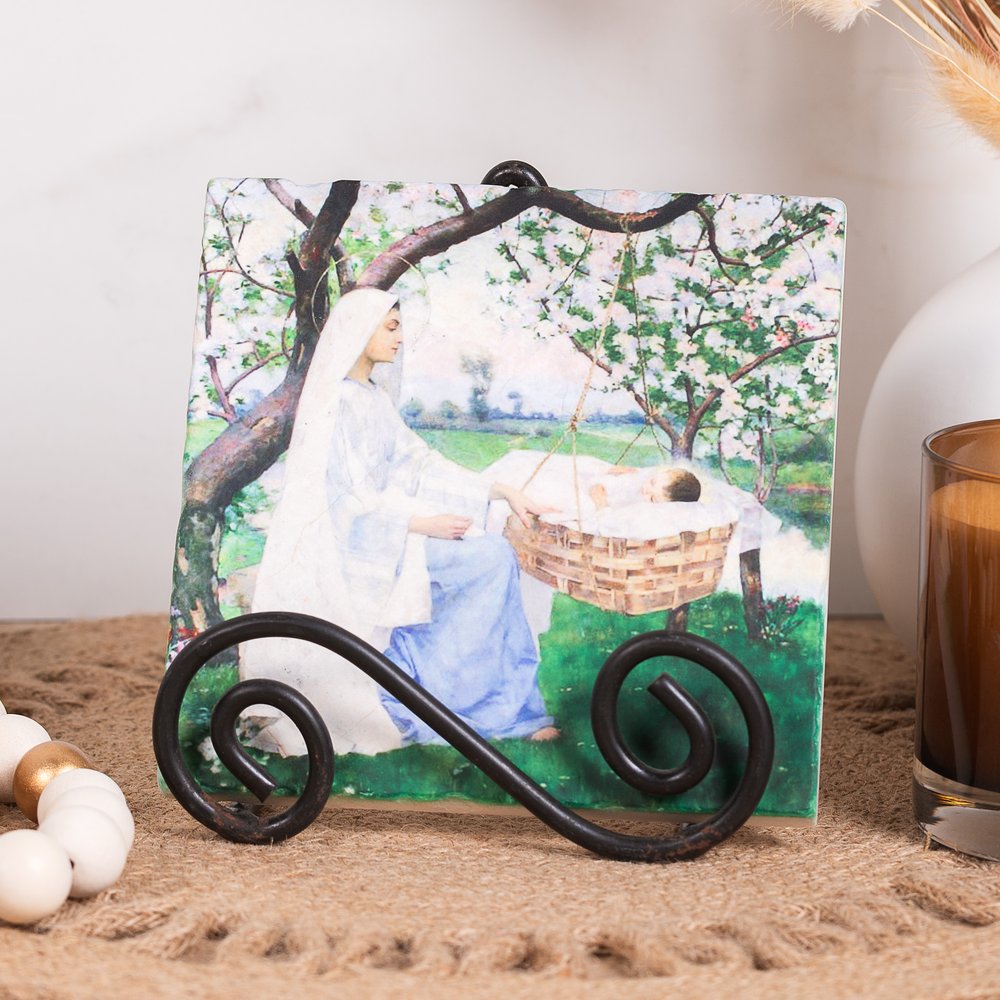 Our Lady of Spring Tumbled Stone Tile - 6" x 6"