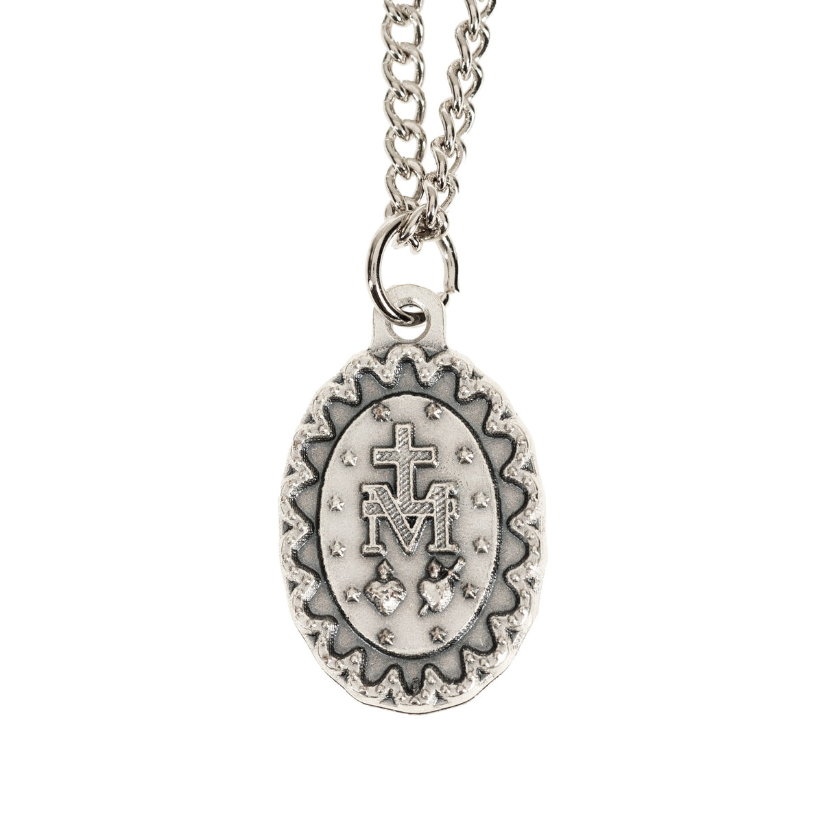 Scalloped Miraculous Medal Necklace