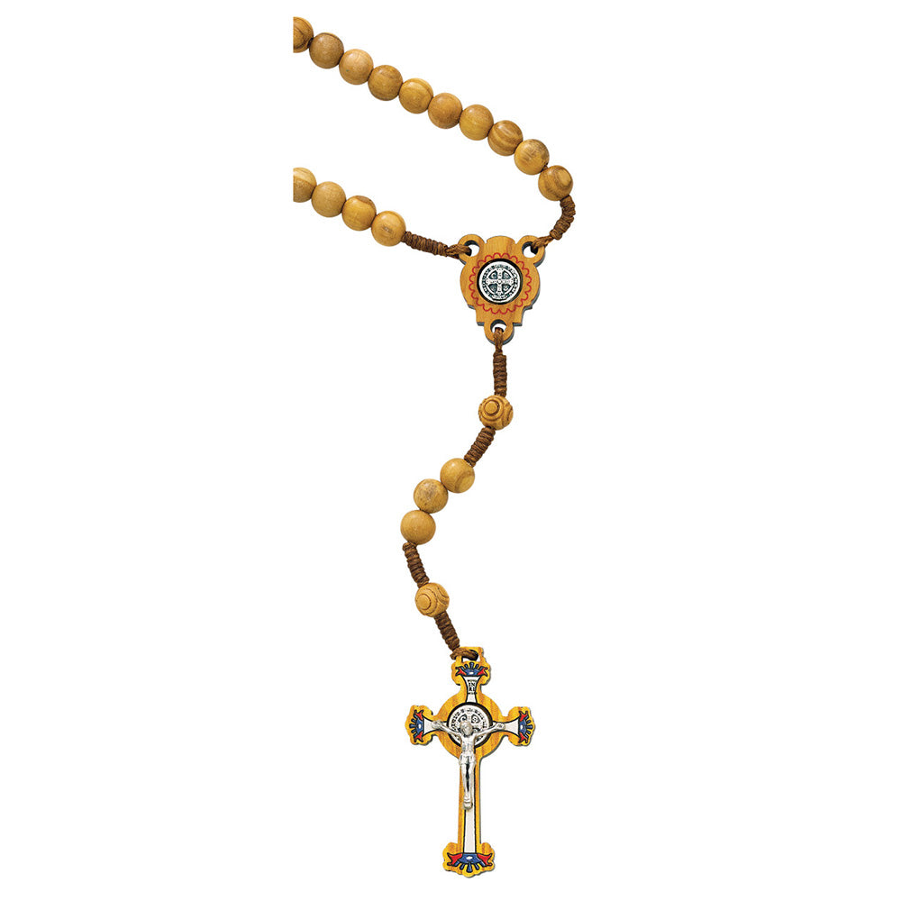 Italian Olive Wood Benedict Corded Rosary