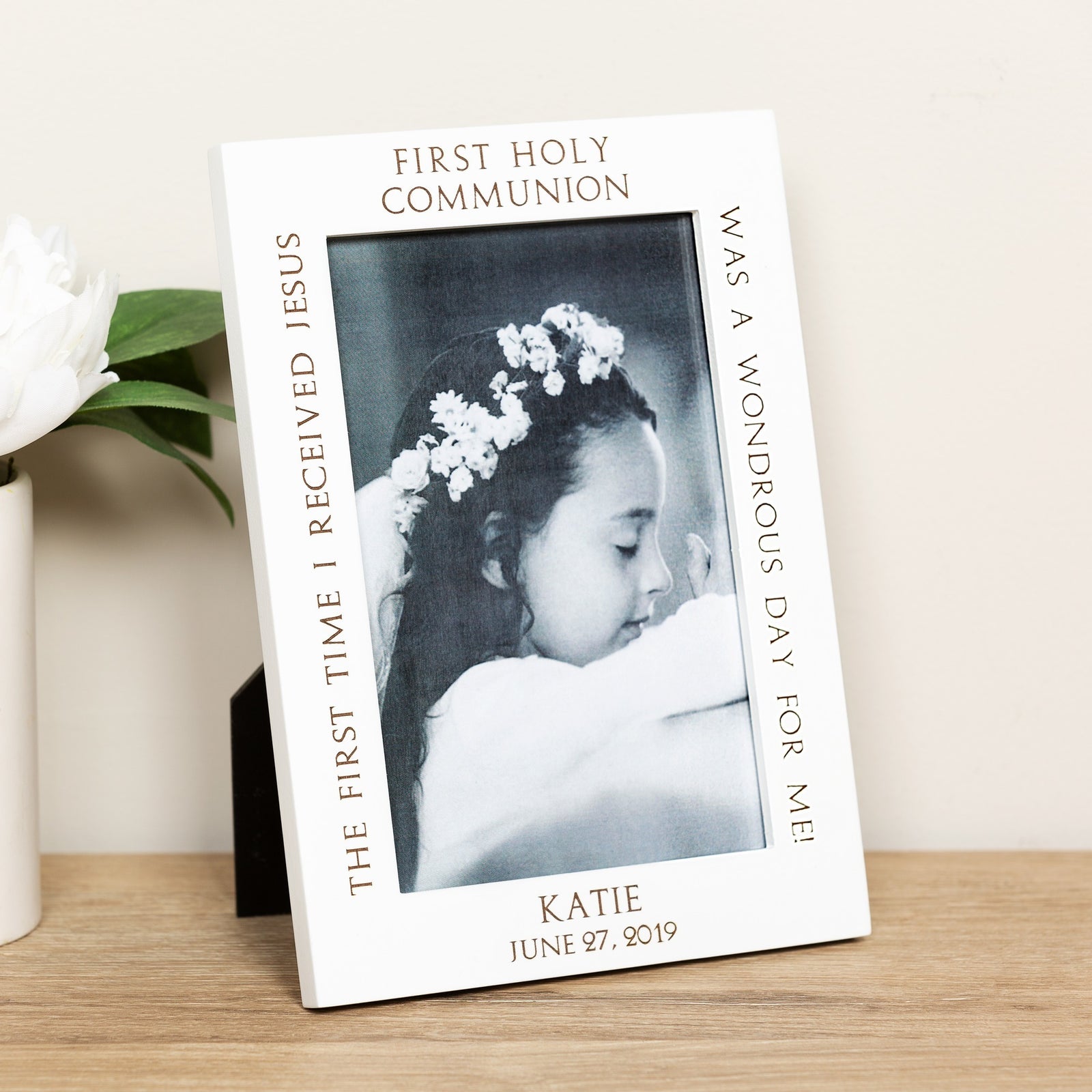 Personalized First Holy Communion Ivory Frame | The Catholic Company®