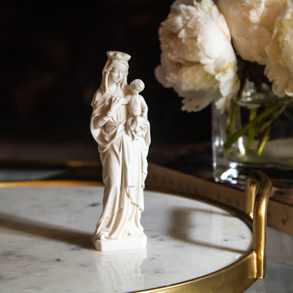Ivory Finish Madonna & Child Statue - 6"