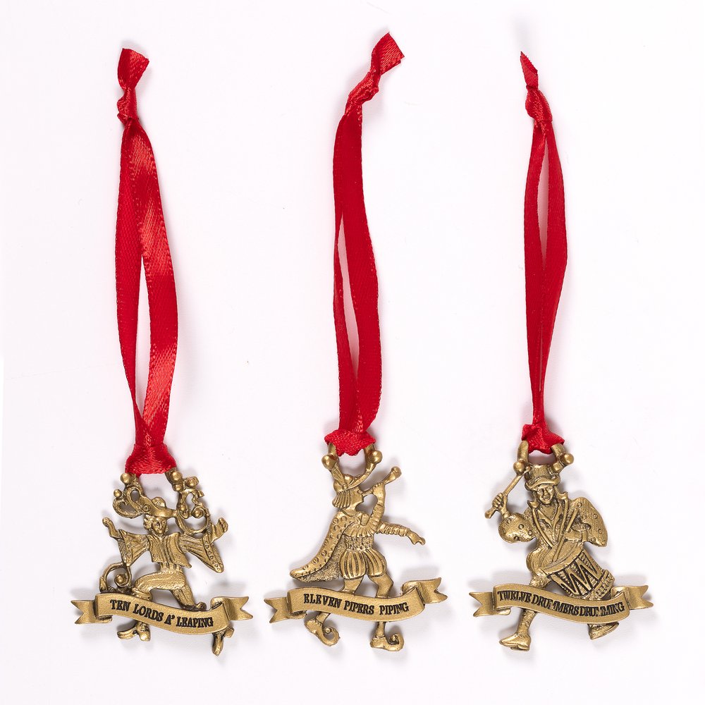 12 Days of Christmas Metal Ornament Set