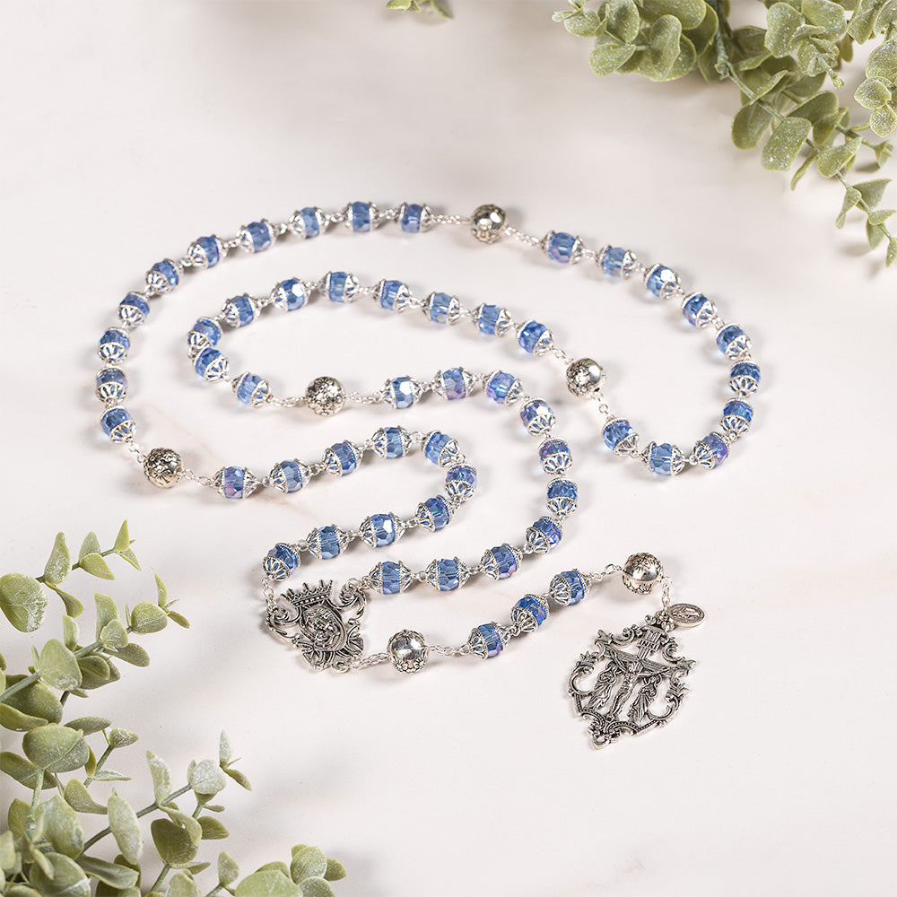 Queen of Heaven Blue Filigree Rosary
