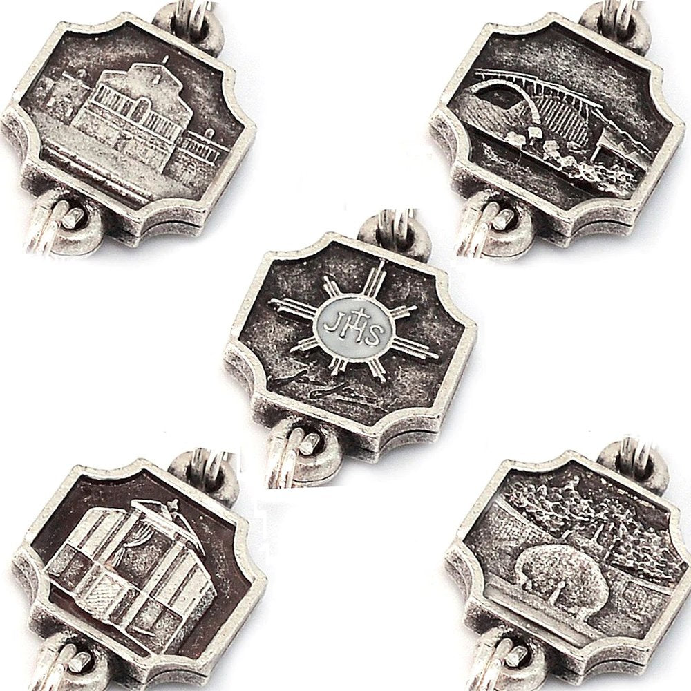Antique Silver & Wood St. Padre Pio Rosary