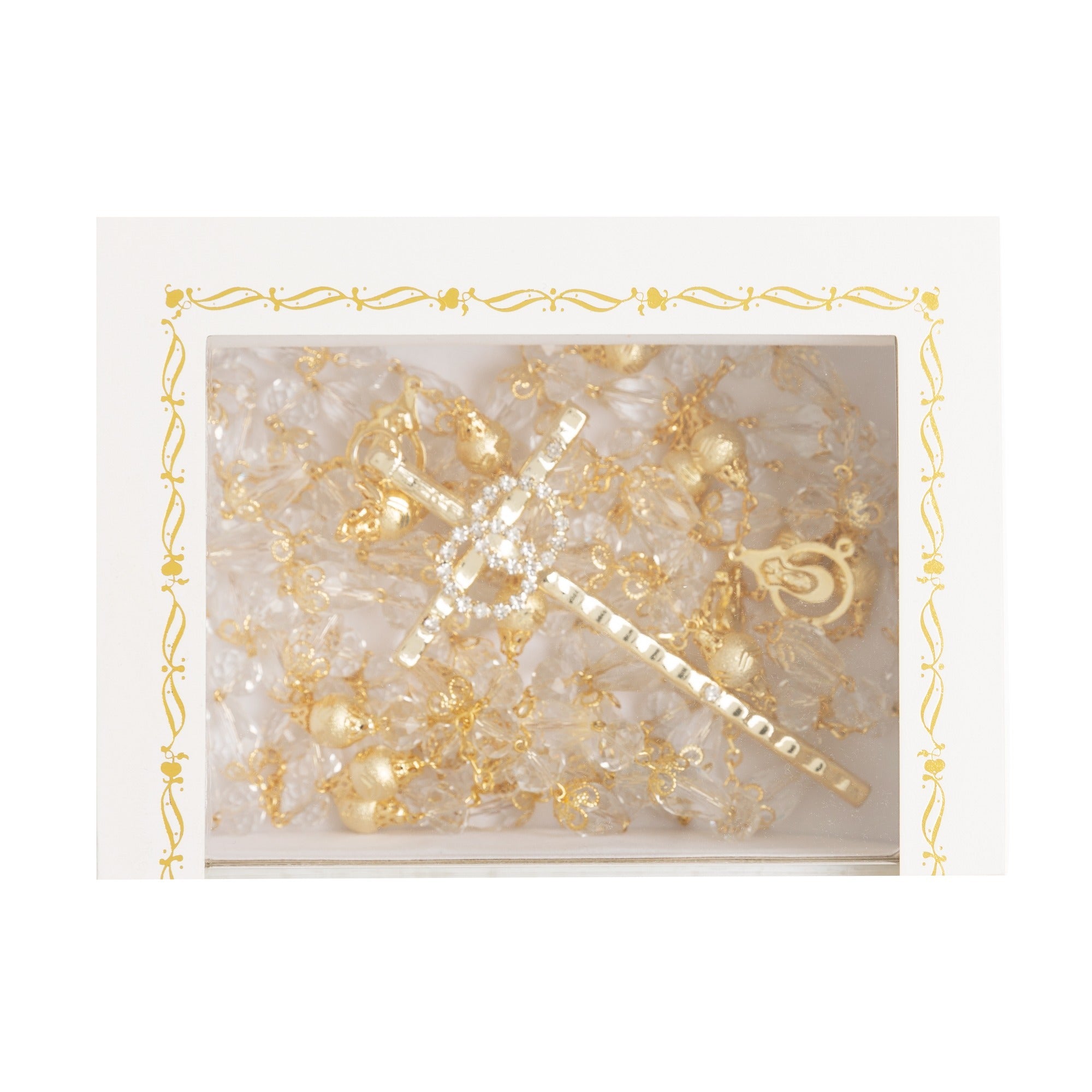 Gold and Crystal Beaded Wedding Lasso Rosary