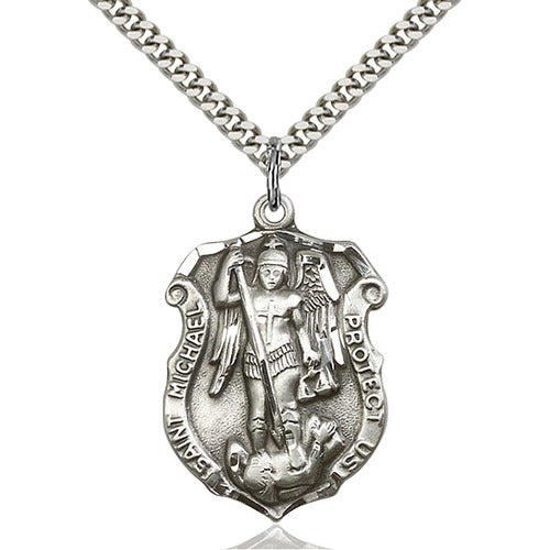 Sterling Silver St. Michael the Archangel Pendant - 2509097