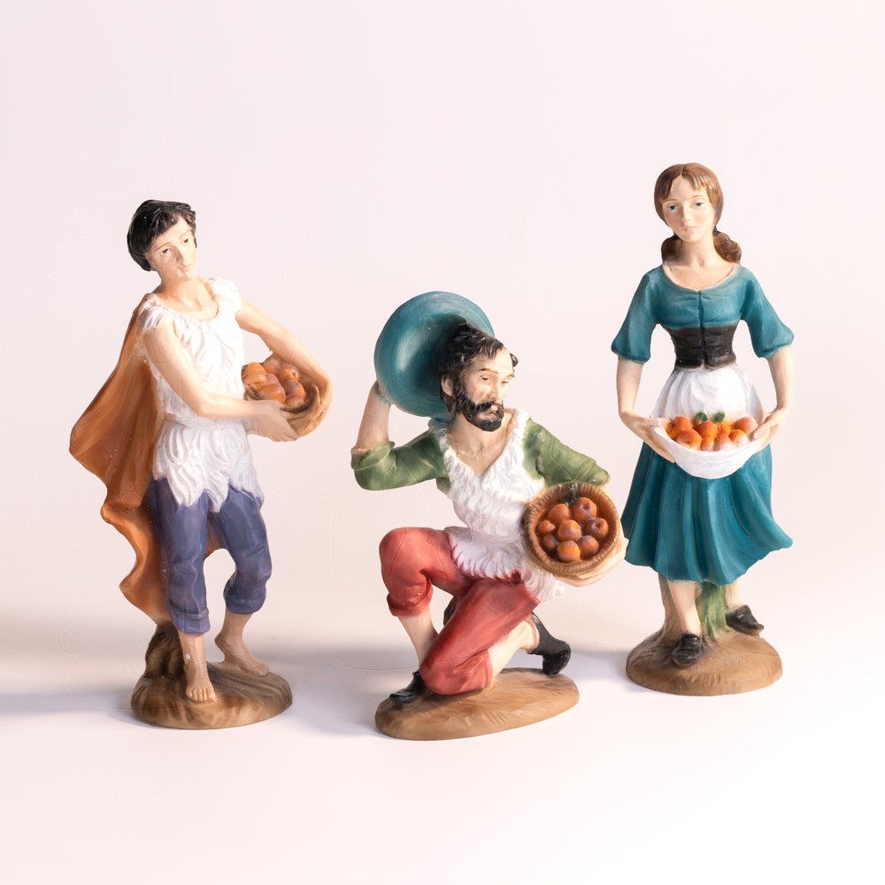 Italian Hand-Painted Nativity Set - 16 Pieces