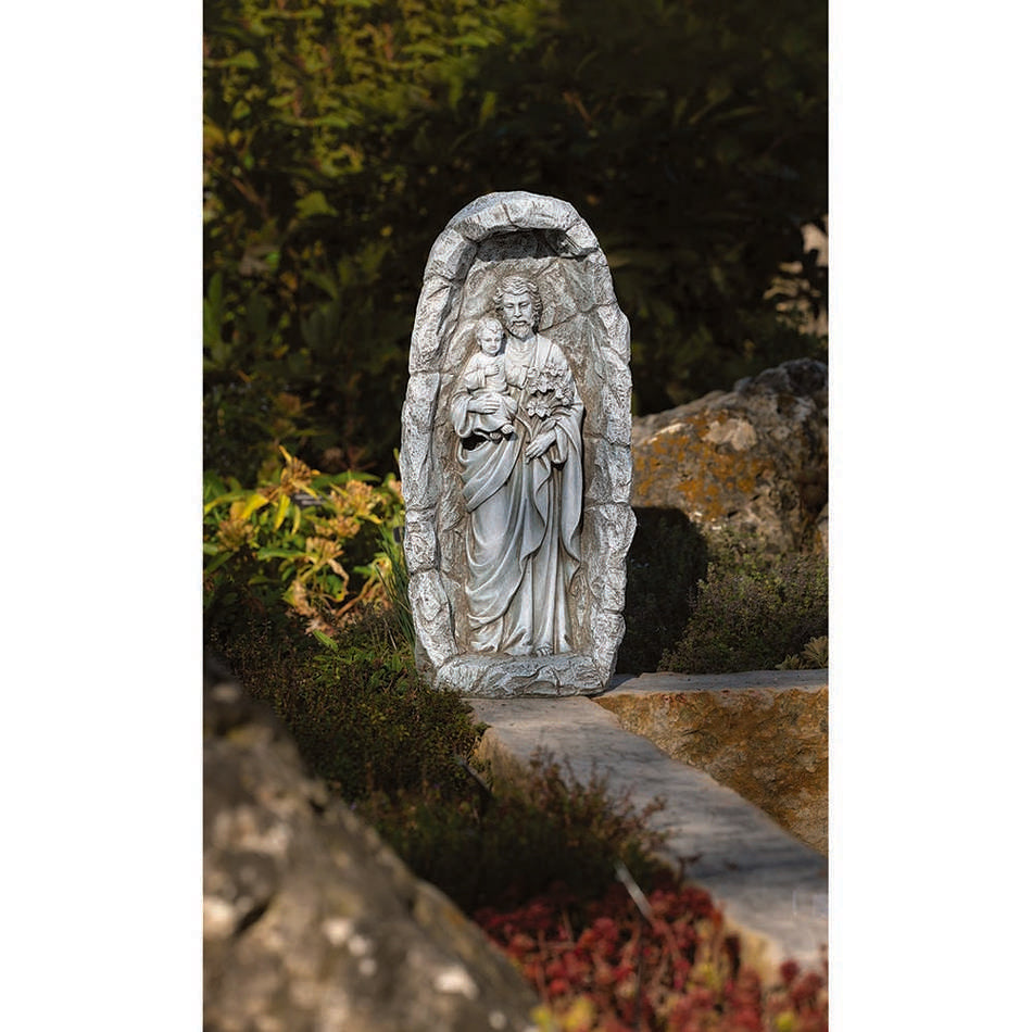 LED Solar St. Joseph & Child Jesus Garden Statue - 18.75"