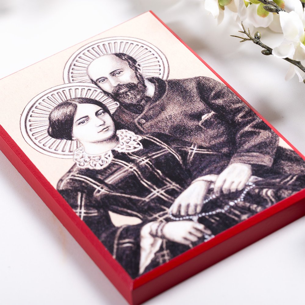 Sts. Louis & Zelie Martin Sepia Tone Wall Plaque