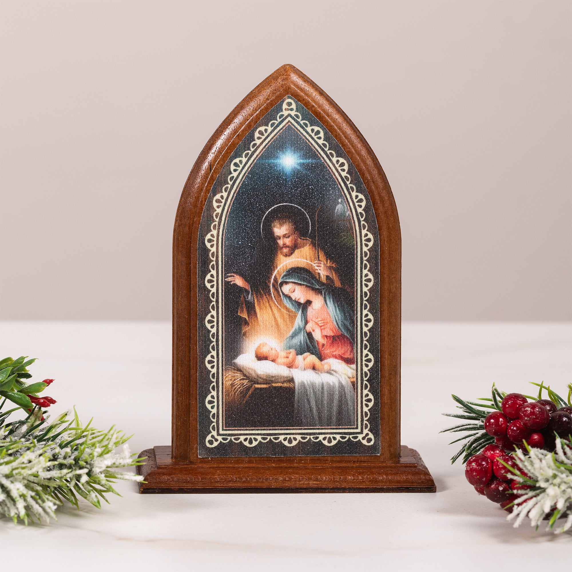Nativity Prayer Christmas Shrine Plaque - 5.3"