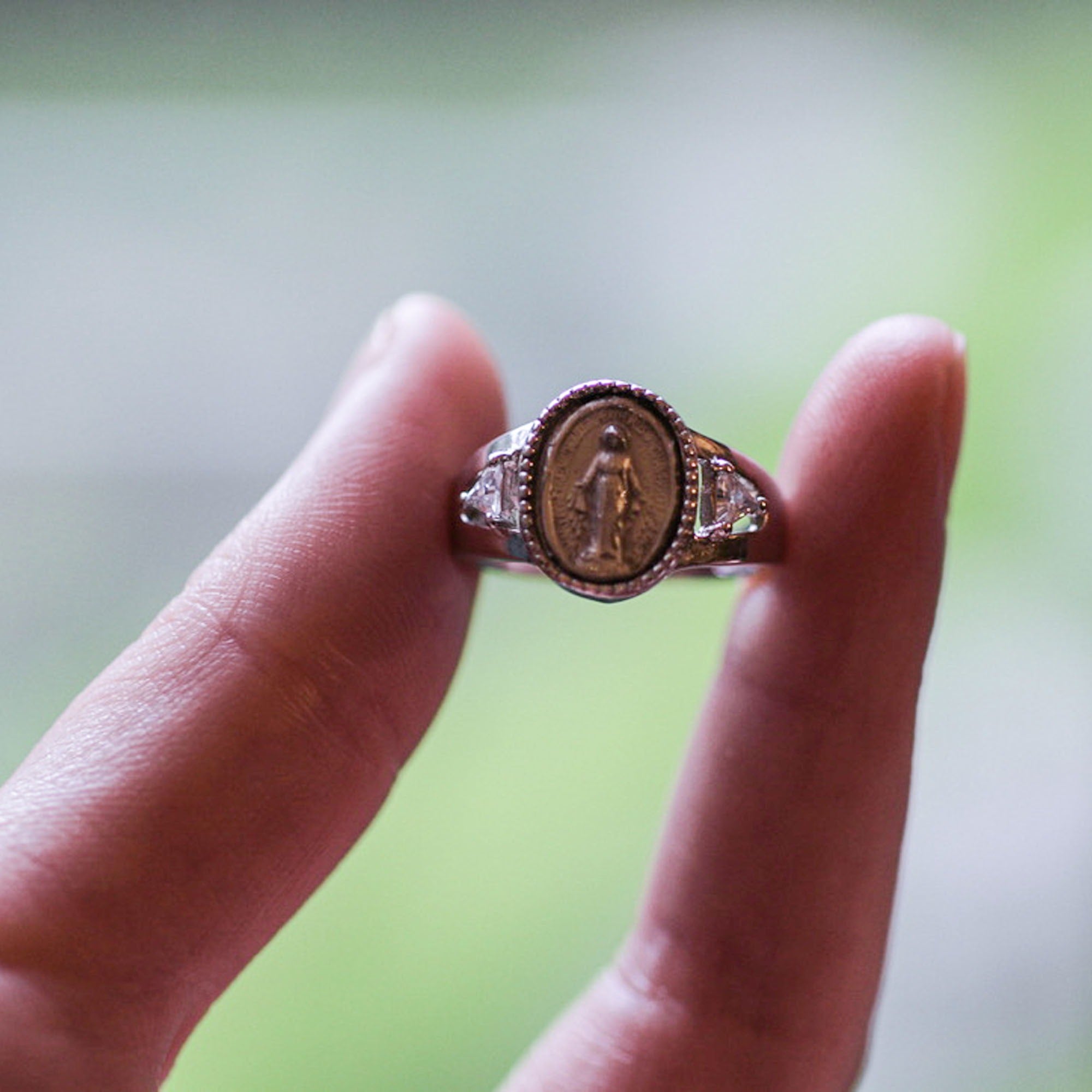 Sterling Silver Miraculous Medal Ring