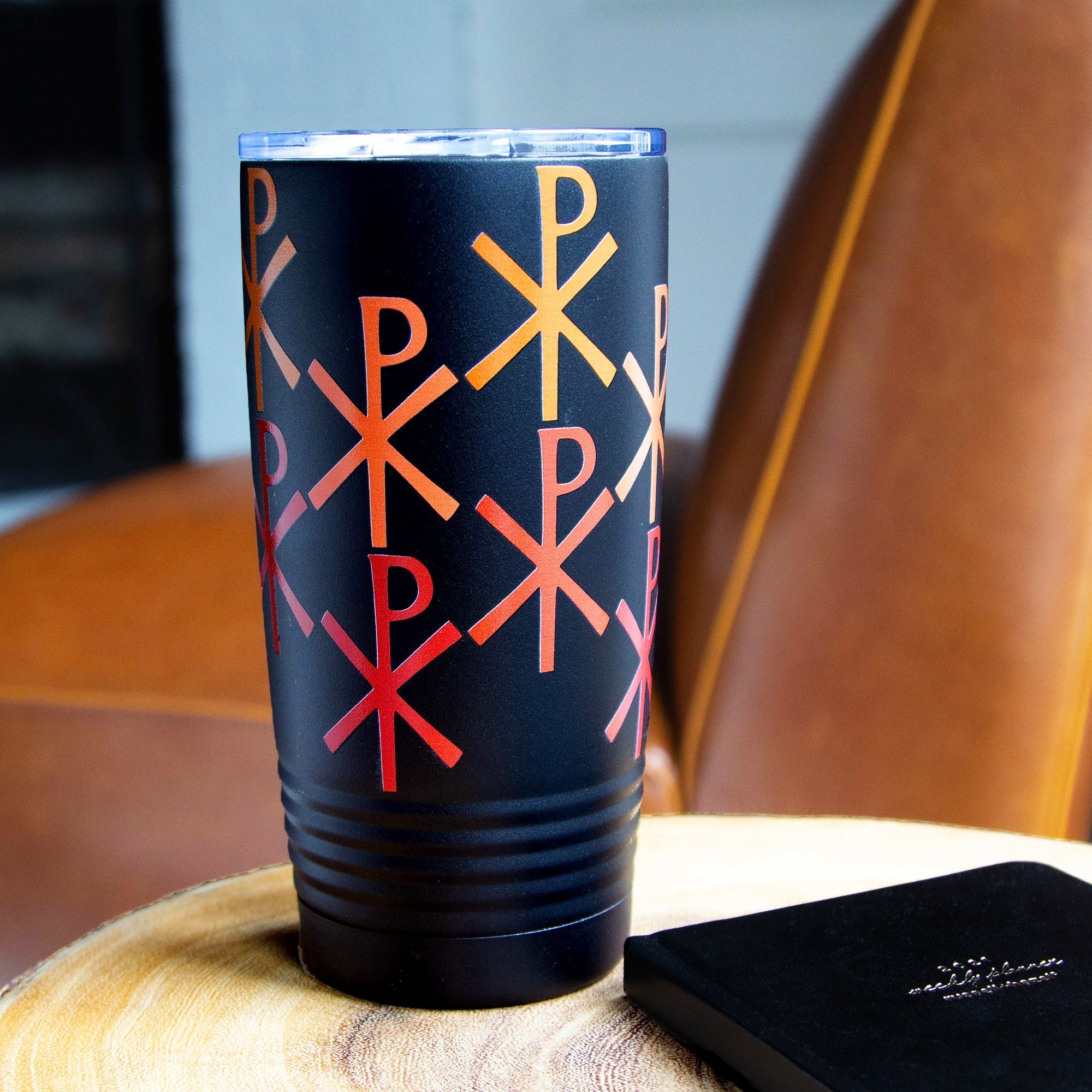 Chi Rho Insulated Black 20oz Tumbler