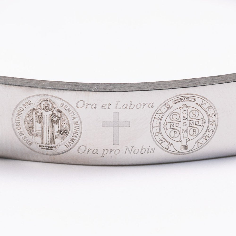 Ora et Labora Stainless Steel St. Benedict Bracelet