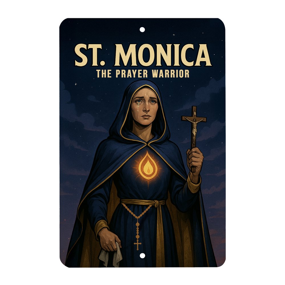 St. Monica Superhero Tin Sign