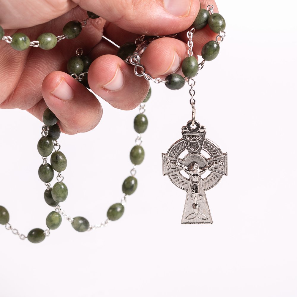 Connemara Marble Oval Bead Rosary