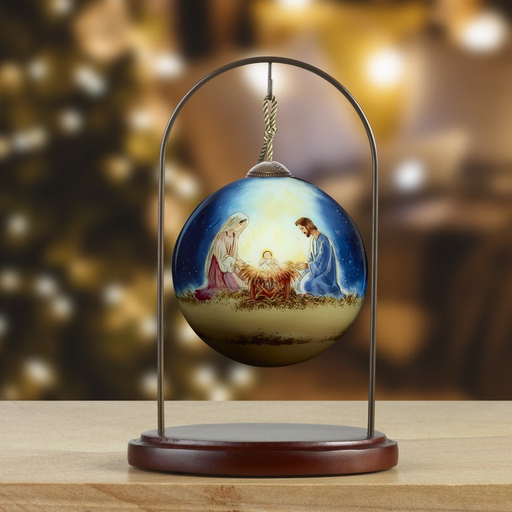 A Nativity of Radiant Hope Blown Glass Ornament