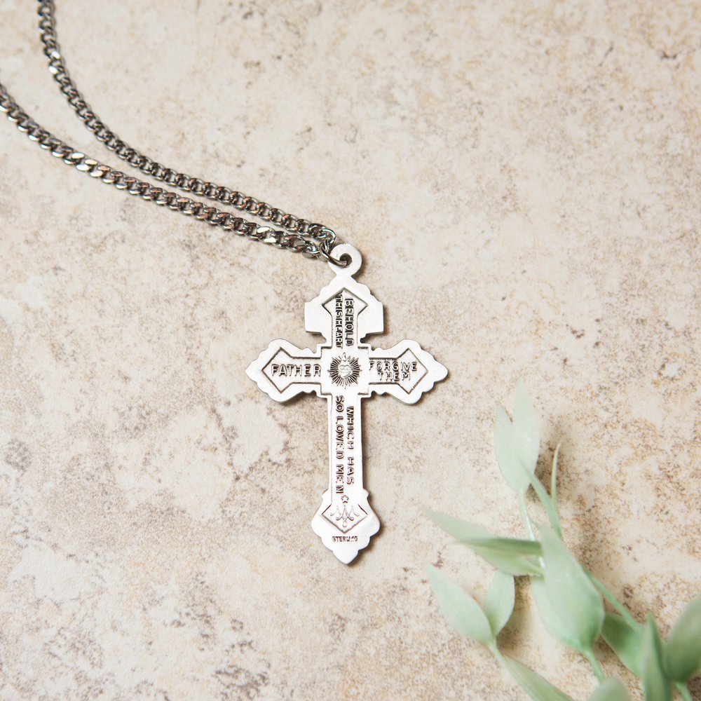 Sterling Silver Pardon Crucifix Necklace