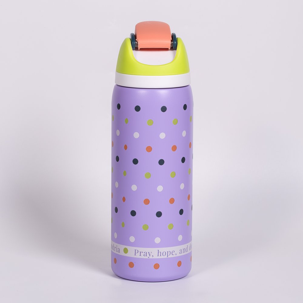 Personalized Don't Worry Polka Dot Water Bottle