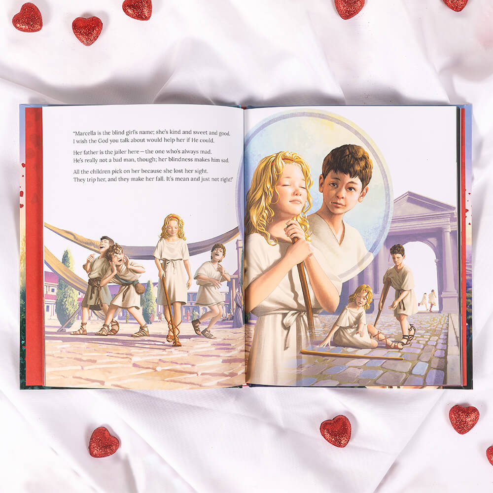 Your Valentine Book & Saint Puns Valentines Stickers Gift Set