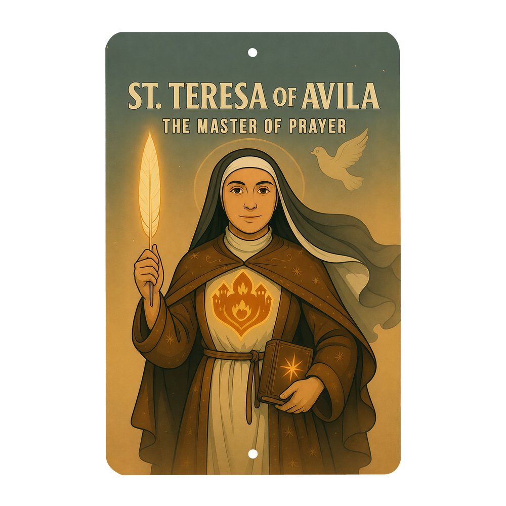 St. Teresa Avila Superhero Tin Sign