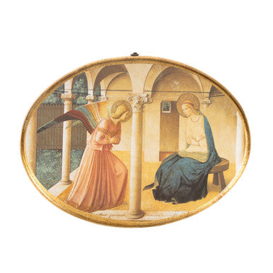 San Marco Annunciation Oval Wood Plaque - 15.8"