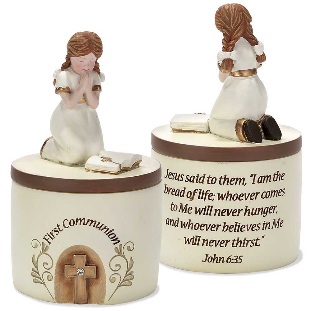 Round Bread of Life First Communion Keepsake Box | The Catholic Company®