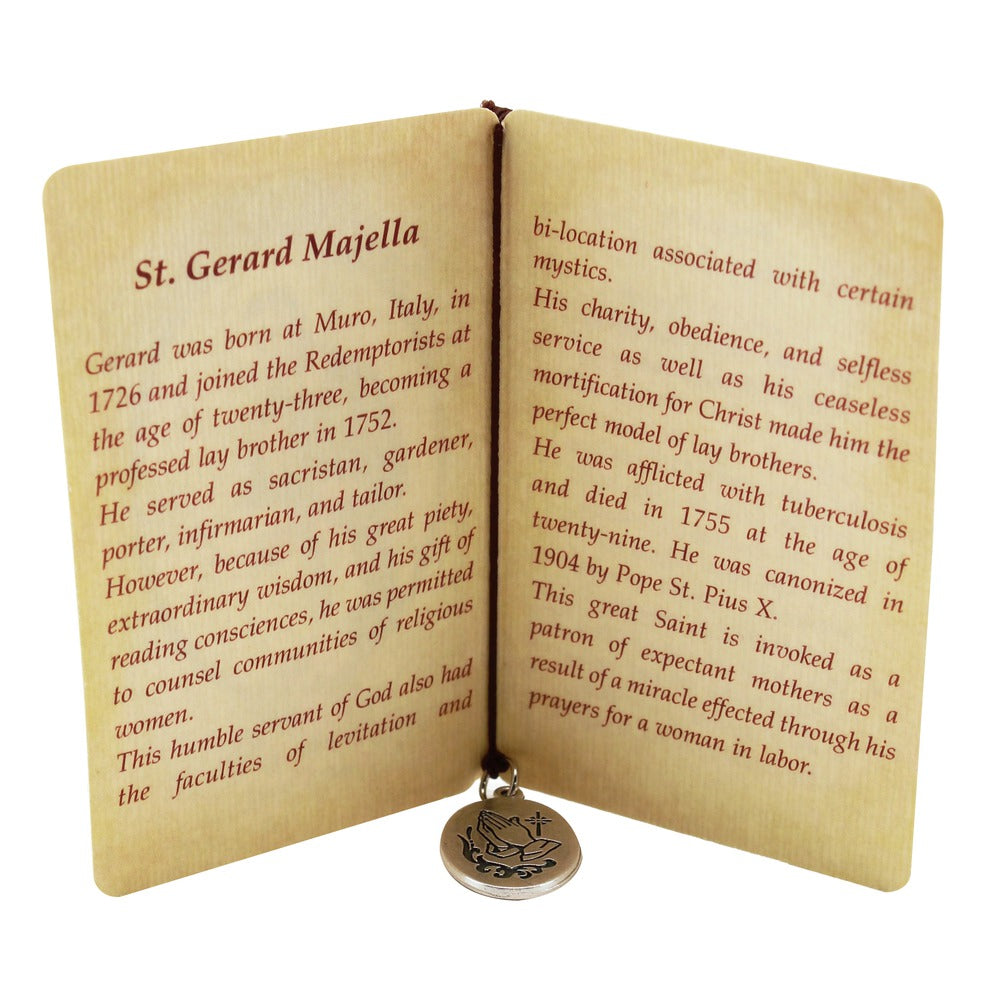 St. Gerard Folded Prayer Card with Medal