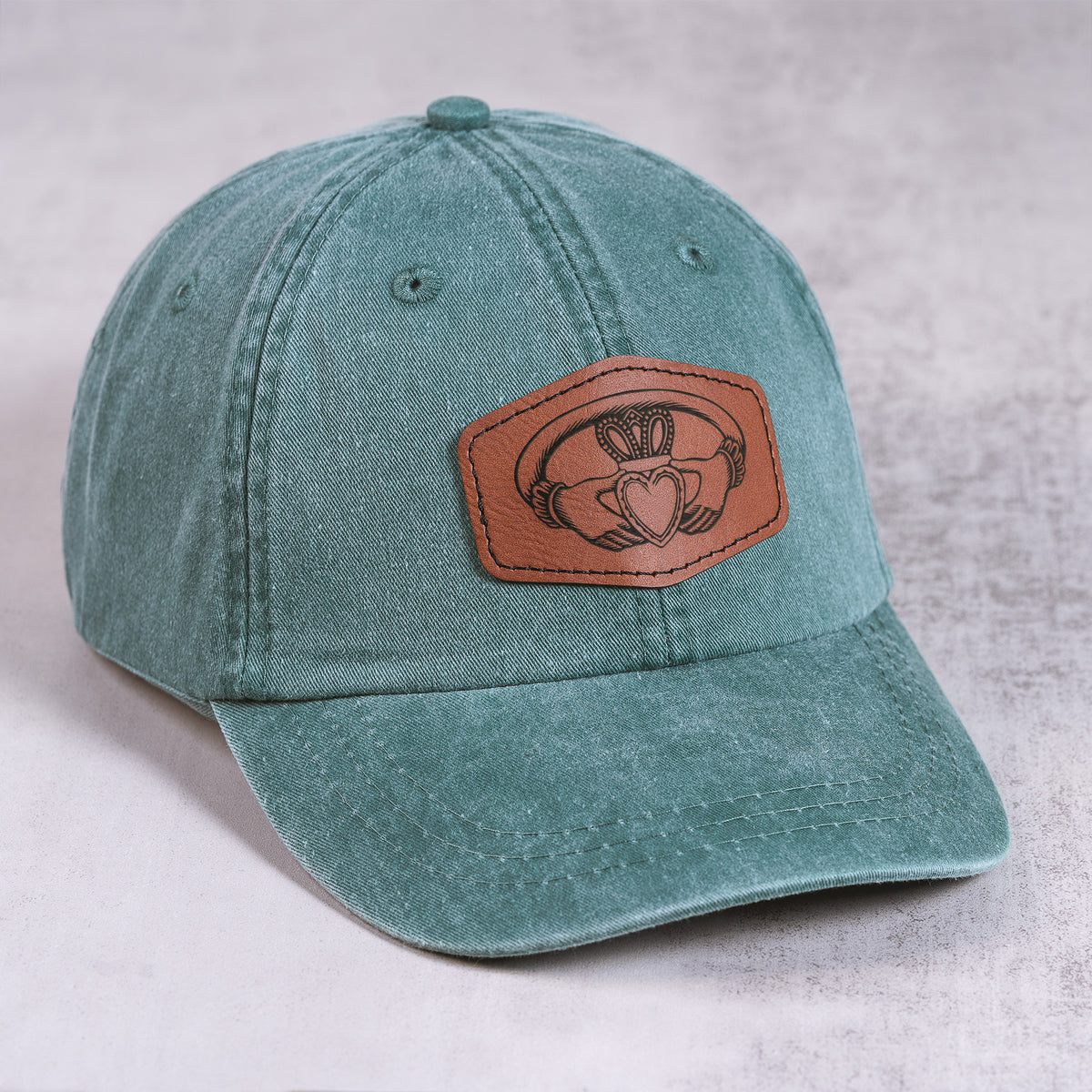 Green Claddagh Leather Patch Ball Cap | The Catholic Company®