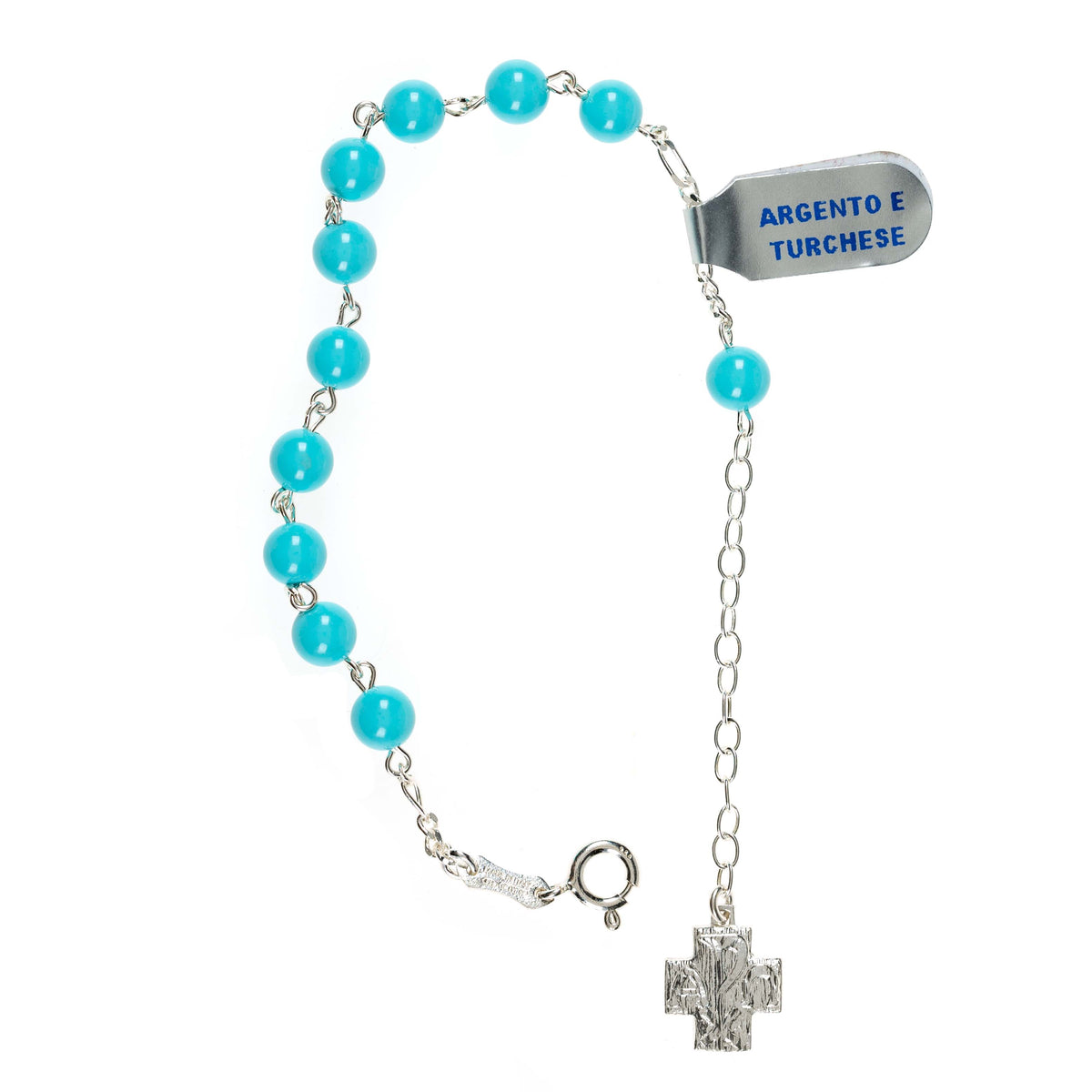Turquoise & Sterling Rosary Bracelet