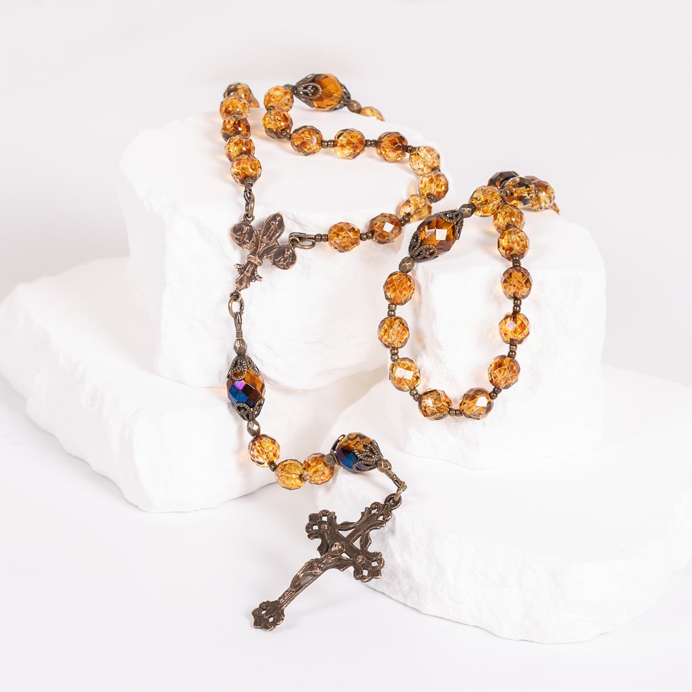 Our Lady of Prompt Succor Golden Crystal Rosary