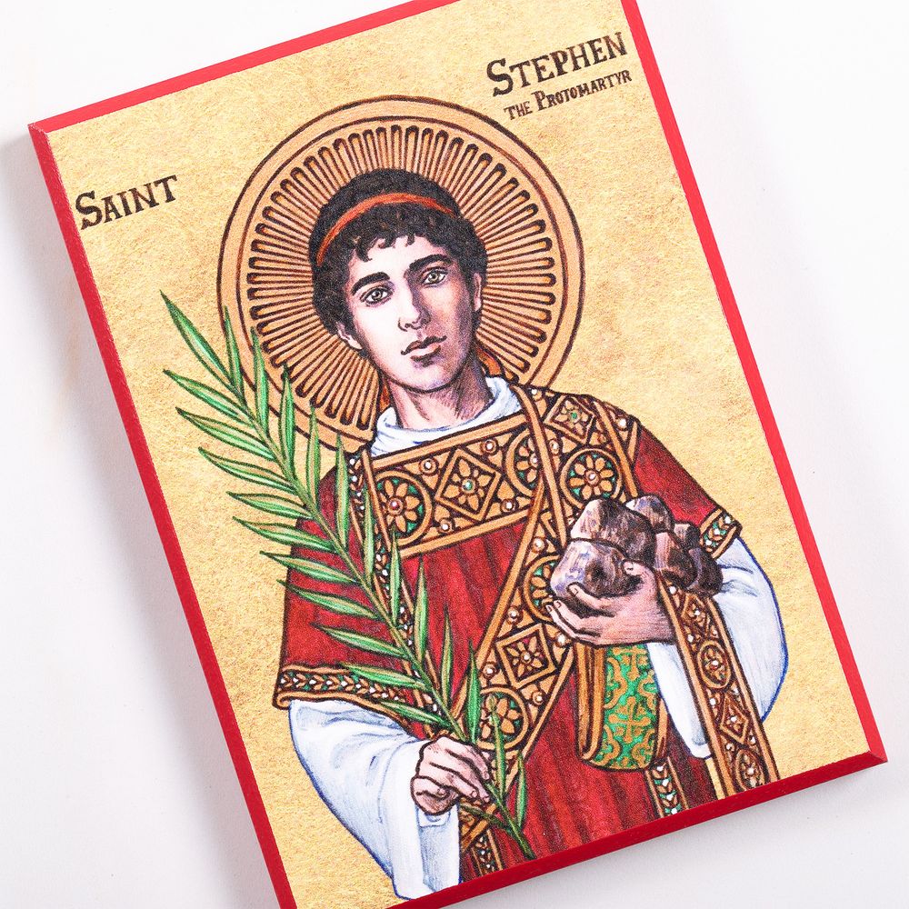 St. Stephen Modern Icon Plaque - 5" x 7"