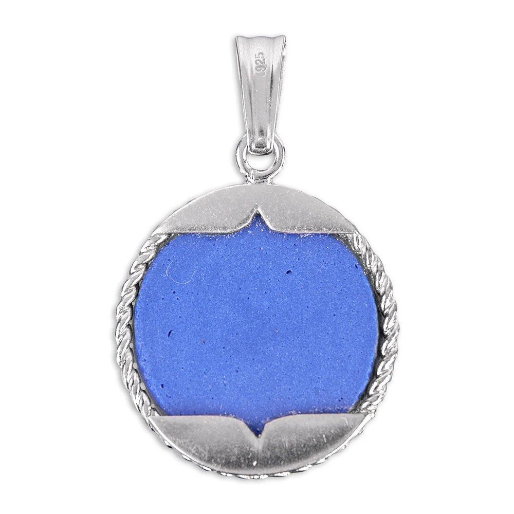 Round Sterling Silver Immaculate Heart of Mary Cameo Necklace
