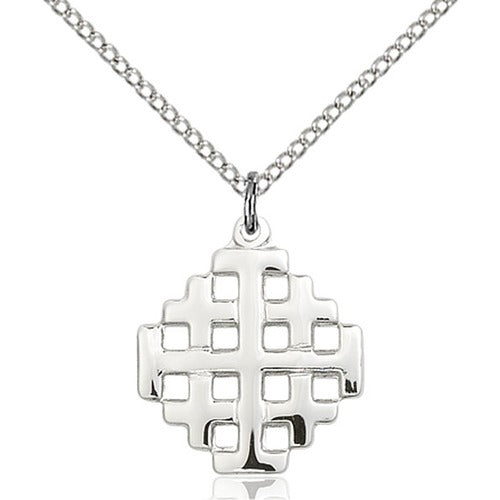Sterling Silver Jerusalem Cross Pendant 3/4 X 5/8"