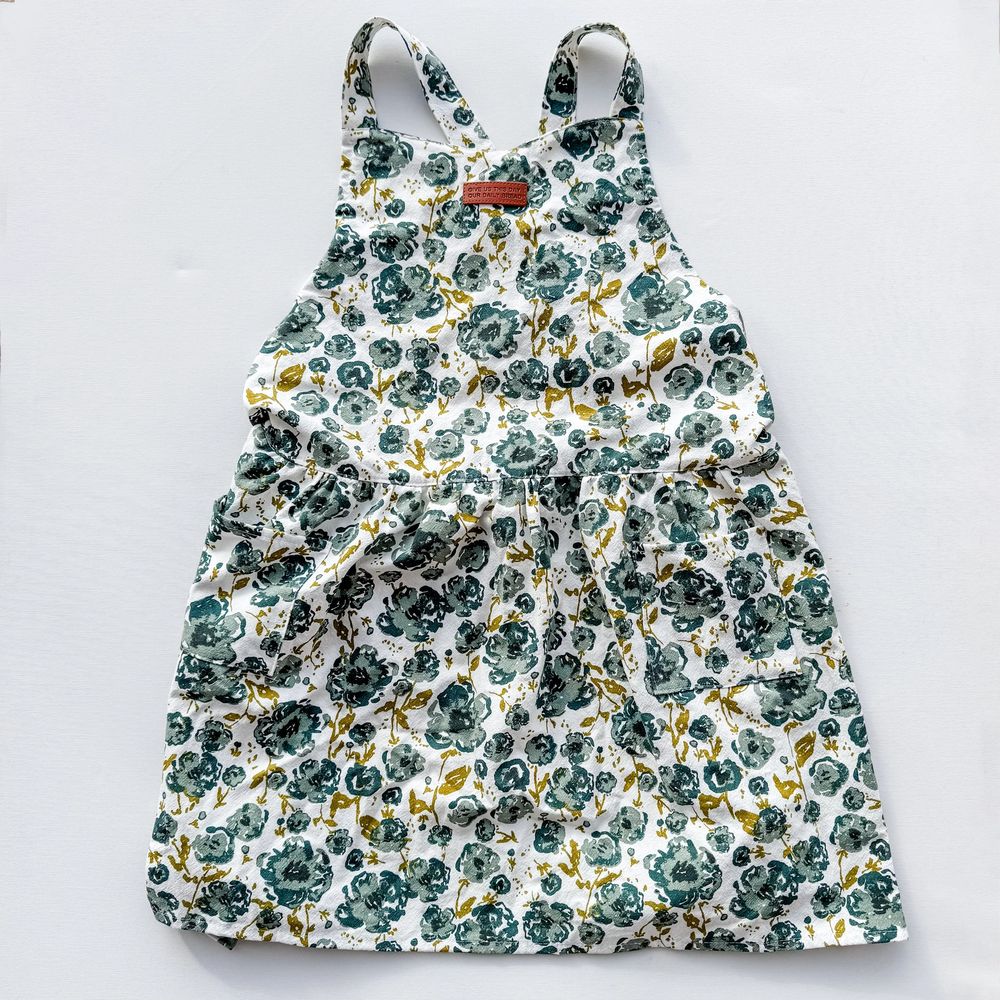 Blue Floral Daily Bread Scripture Apron