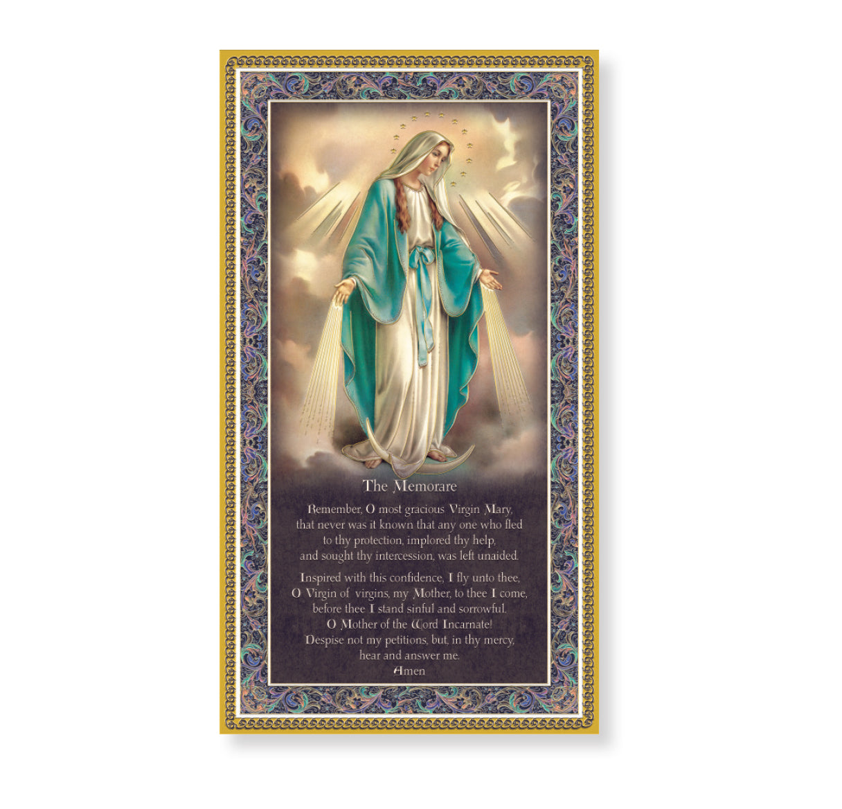 Memorare Colored Prayer Plaque - 9"