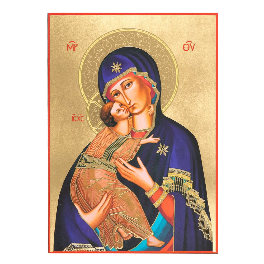Madonna of Tenderness Wood Icon