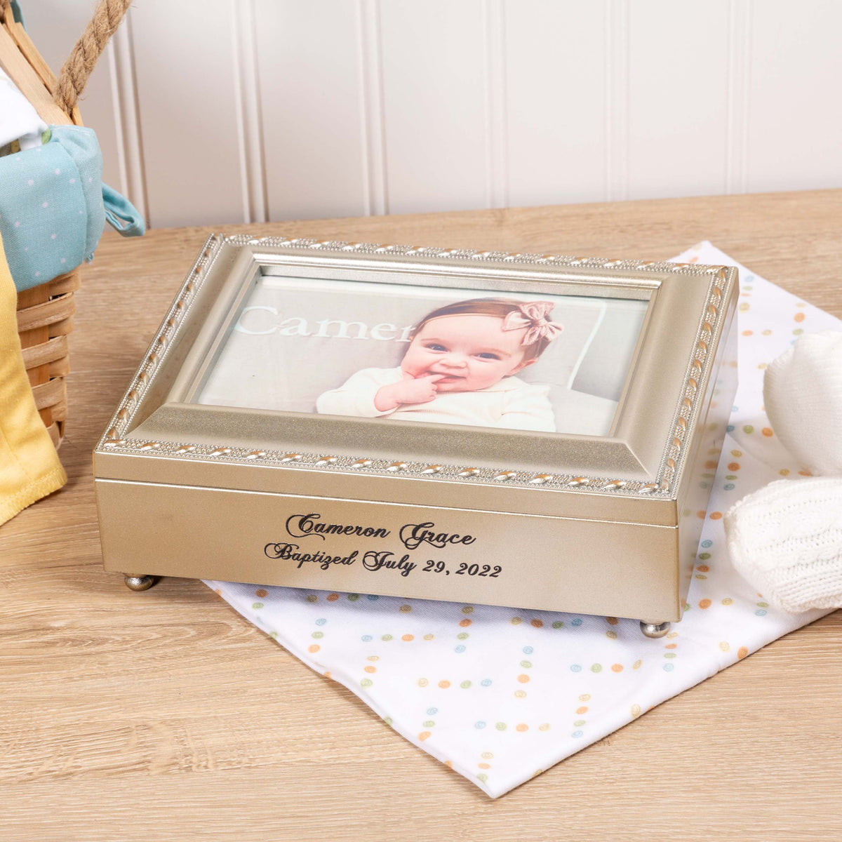 Personalized Baptism Music Box | The Catholic Company®