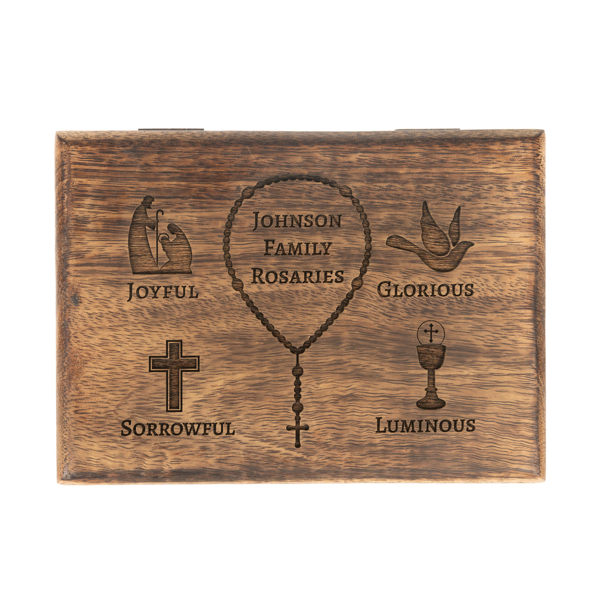 Catholic Style Box Design Personalized Family Rosary Box 5x7 | The Catholic Company®