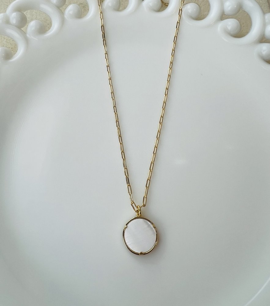 Gold & Crystal St. Benedict Medal Paperclip Chain Necklace