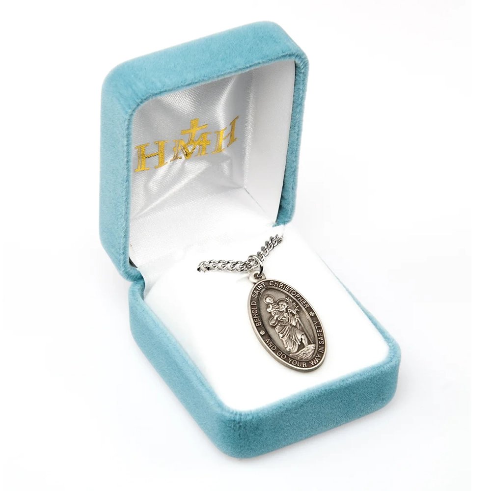 St. Christopher Go In Safety Medal Necklace