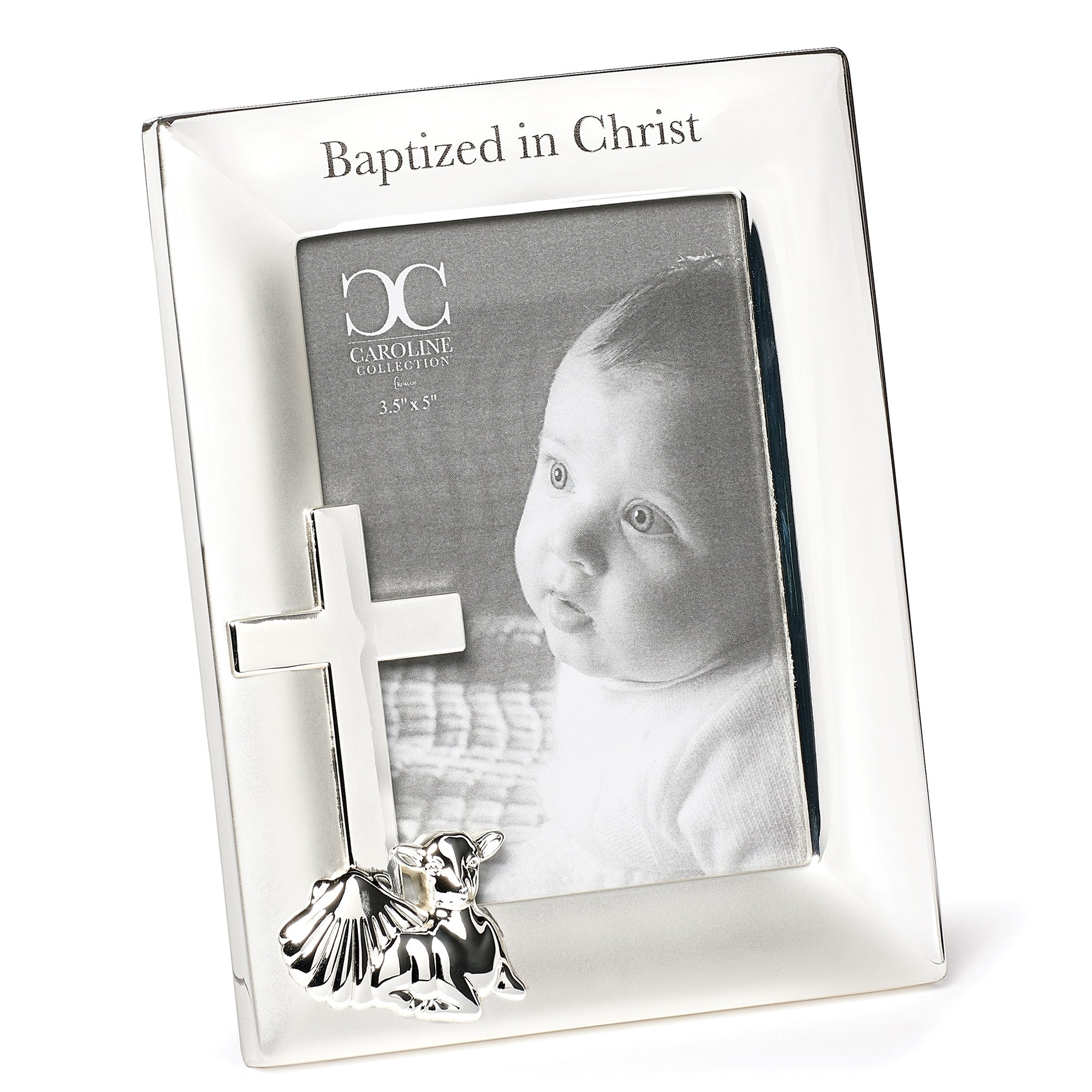 Silver Baptism Symbols Frame - 3.5"x5"