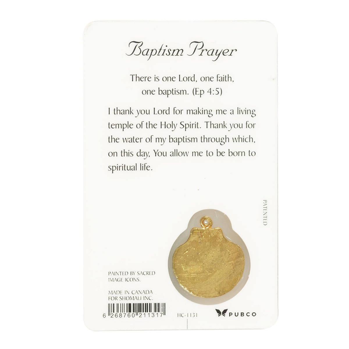 Baptism Pocket Prayer Card and Medal