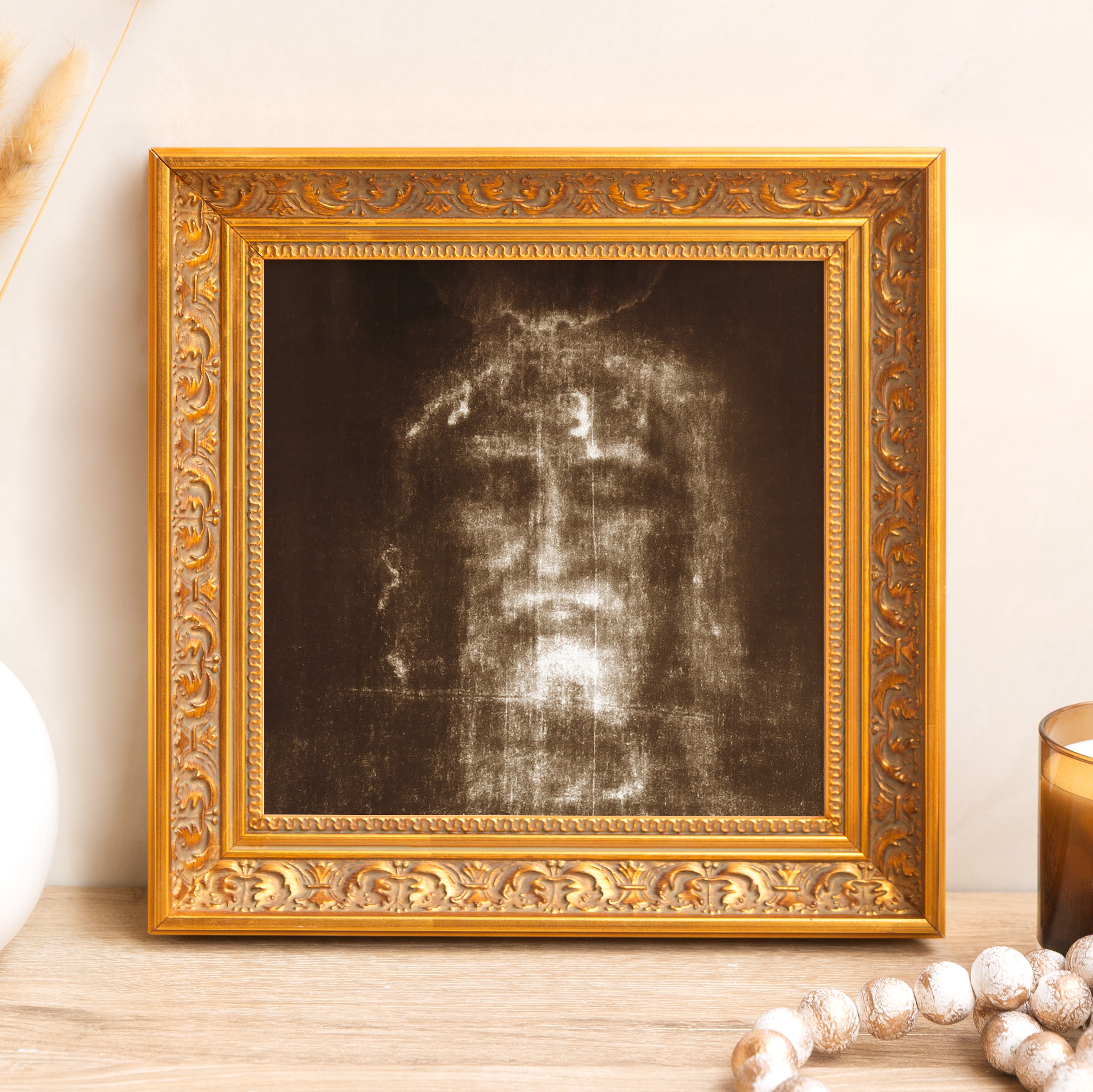 The Shroud of Turin Framed Canvas - Sacred Mini Collection