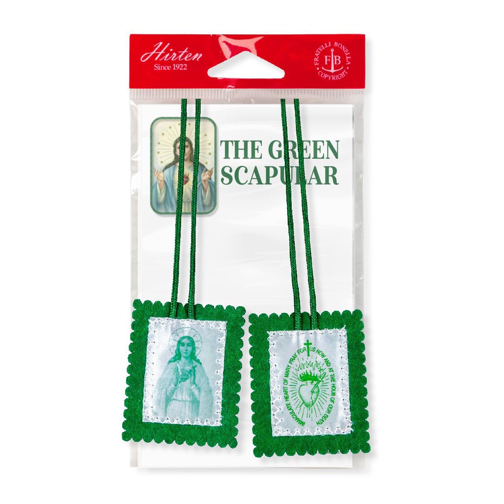 Scalloped Edge Green Scapular