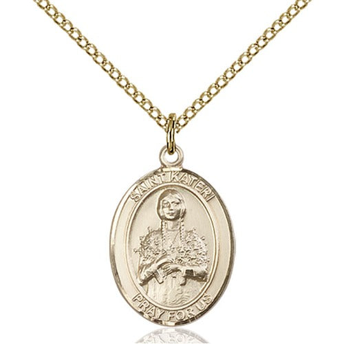Gold Filled St. Kateri Pendant w/ Chain
