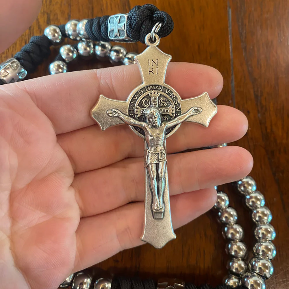 Deluxe Stainless Steel St. Michael Paracord Rosary | The Catholic