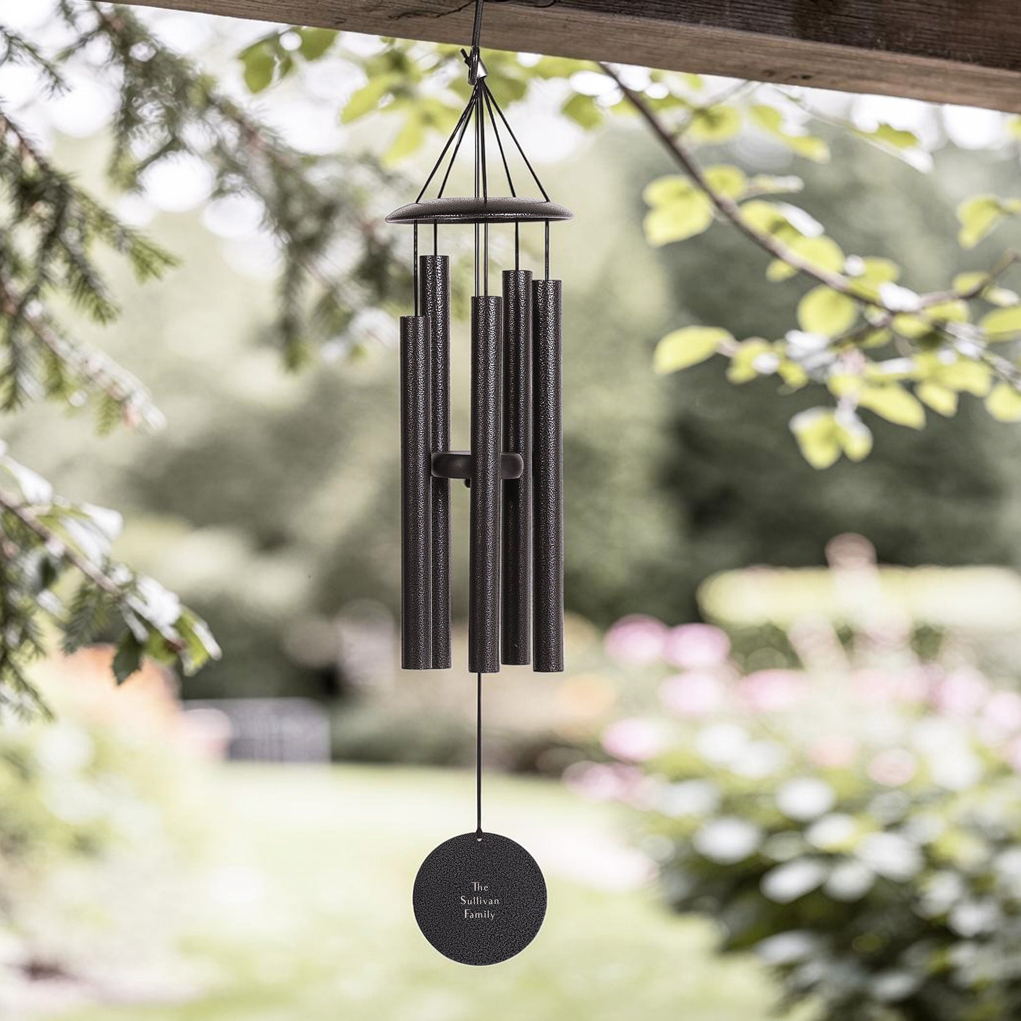 Floral Marian Cross Wind Chimes - 30"